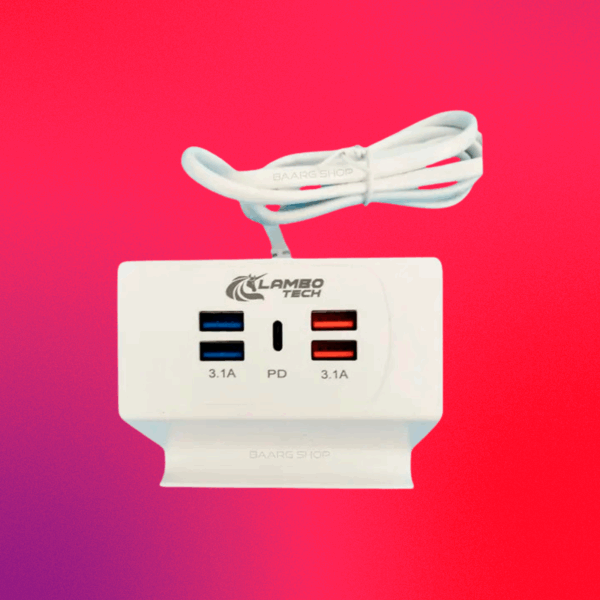 BASE DE CARGA VERTICAL LAMBOTECH 4 USB + PD TIPO C