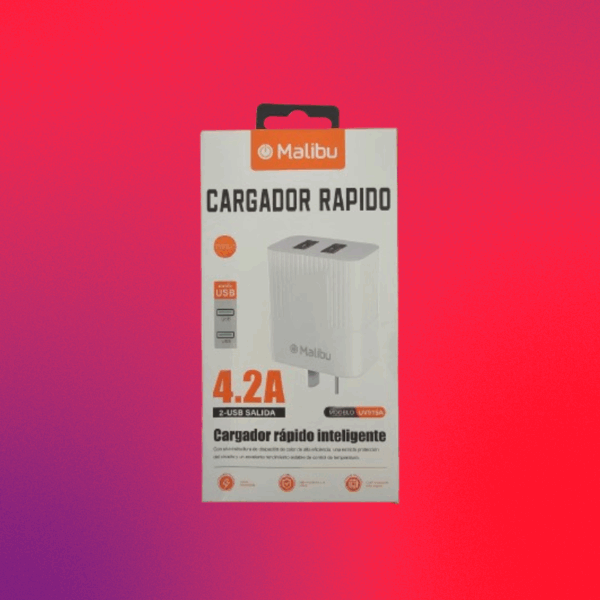 CARGADOR MALIBU 4.2 TIPO C 2 USB  UV915A