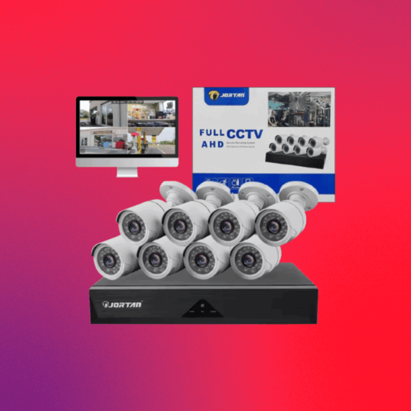 KIT DE 8 CAMARAS DE SEGURIDAD CON DVR JORTAN