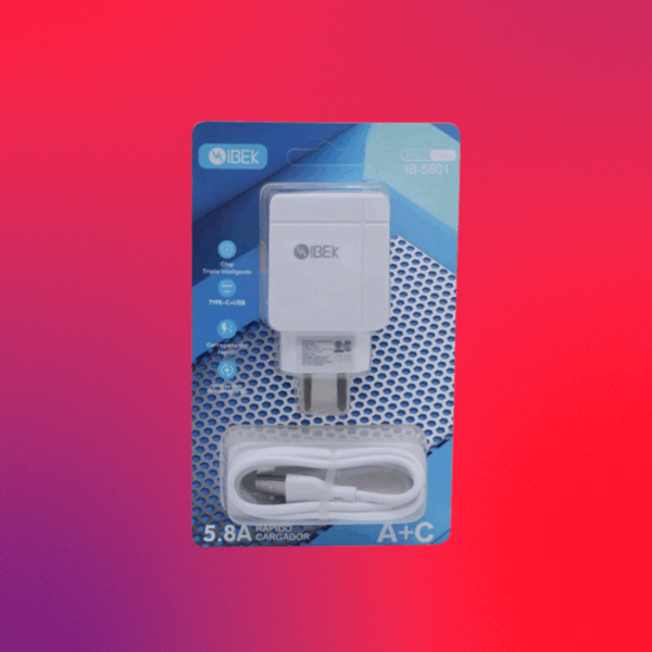 CARGADOR IBEK TIPO C 5.8A IB-5801